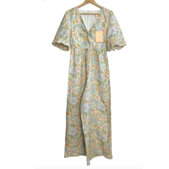 NWT Anthropologie x Sancia The Aida Floral Wide-Leg Jumpsuit $239 PLUS 1X Green - Picture 5 of 7